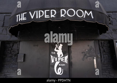 Façade du Viper Room à Los Angeles, Californie. Banque D'Images