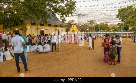 Sri Lanka Bandarawela 02 Août 2017 - au cours d'une célébration bouddhiste pelgrims bouddhiste à la partie du temple Maha Ruhunu Devalaya Kataragama com Banque D'Images