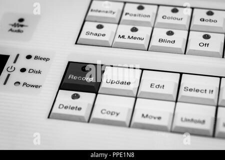 Les concepteurs d'éclairage Pro de programmation des boutons, blanc 24 Banque D'Images