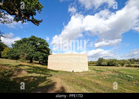 Dans l'eau 'Write' art public par l'artiste Mark Wallinger dans la campagne, à Runnymede, Egham Surrey England UK Banque D'Images