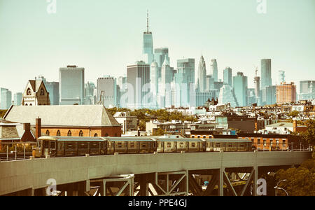 Stylisé rétro photo de New York City, USA. Banque D'Images