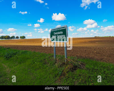 Courcelette cimetière sur la bataille de la Somme en France Banque D'Images