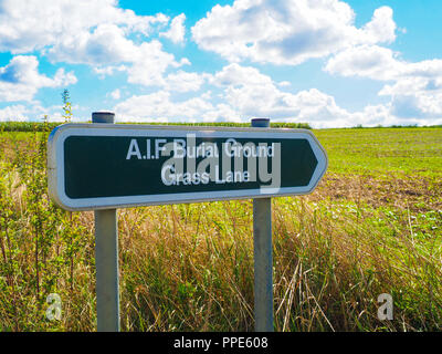 Cimetière de l'AIF Grass Lane sur la bataille de la Somme Banque D'Images