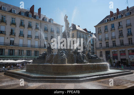 Le voyage à Nantes, Michel Blazy, Sortie de Fontaine (Ausbruch des Brunnens) Banque D'Images