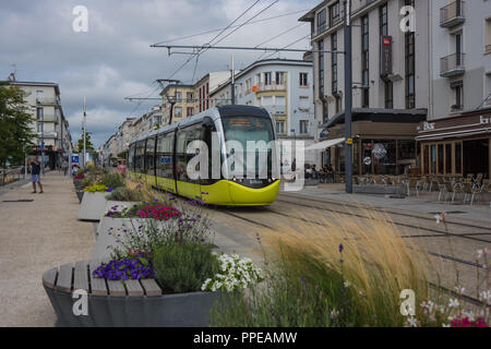 Brest, tramways, Linie une Station, Chateau, rue de Siam Banque D'Images