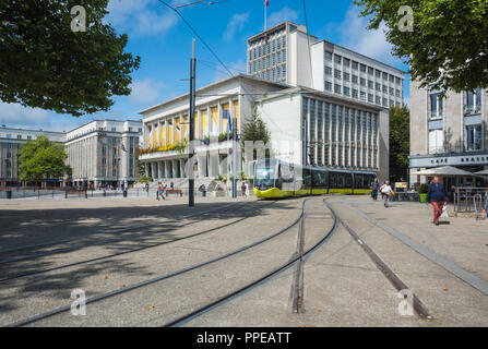 Brest, tramways, Linie A, Place de la Liberté Banque D'Images