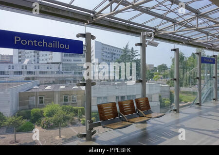 Rennes, VAL-Metro, Station Pontchaillou Banque D'Images