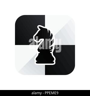 Chess knight icône vecteur isolé sur fond blanc. Pièce d'échecs Illustration de Vecteur