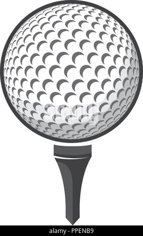 Golf Ball vector isolé sur fond blanc Logo golf Illustration de Vecteur