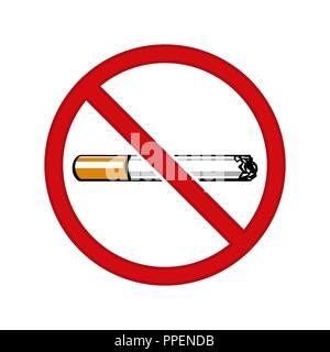 No Smoking sign vector illustration isolé sur fond blanc Illustration de Vecteur