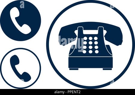 Télévision Téléphone icônes vectorielles isolé sur fond blanc Illustration de Vecteur