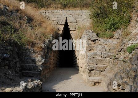 L'Ukraine. République autonome de Crimée. Tsarsky Kurgan, tumulus royal qui est probablement enterré le Roi Leucon I. 4ème siècle BC. Kertch. Banque D'Images