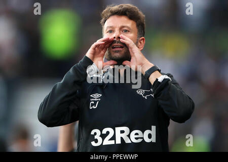 L'entraîneur de l'équipe de Derby County Premier Chris Jones Banque D'Images