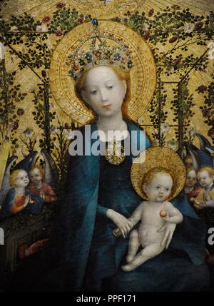 Stefan Lochner (ca. 1400/1410-1451). Peintre allemand. Madonna dans le Rose Bower, ca.1440-1442. Détail. Musée Wallraf-Richartz. Cologne. L'Allemagne. Banque D'Images