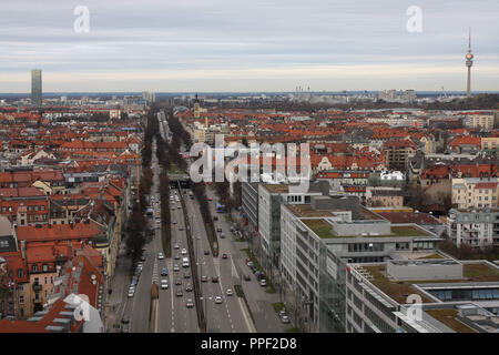 Vue aérienne de l'anneau central de Munich, Allemagne Banque D'Images