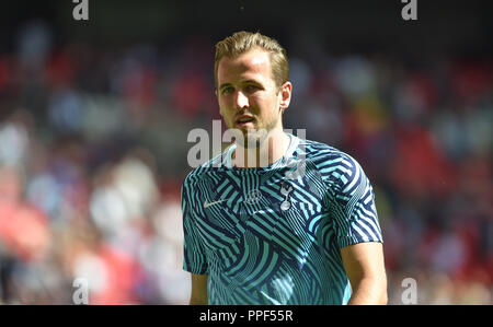 Harry Kane de Spurs pendant le match de la Premier League entre Tottenham Hotspur et Liverpool à Wembley , 2018 crédit Simon Dack/Telephoto Images usage éditorial seulement. Pas de merchandising. Pour les images de football, les restrictions FA et Premier League s'appliquent inc. Aucune utilisation Internet/mobile sans licence FAPL - pour plus de détails, contactez football Dataco Banque D'Images