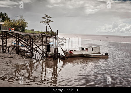 Dans Flussleben Seitenarmen abgelegenen den vom Amazonas in der Naehe von Itamatuba im Amazonas Delta en Brésil. Banque D'Images