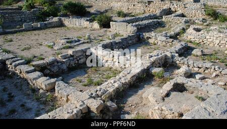 L'Ukraine. Chersonesus Taurica. 6ème siècle avant JC. Colonie grecque occupé plus tard par les romains et byzantins. Ruines. Sébastopol. Banque D'Images