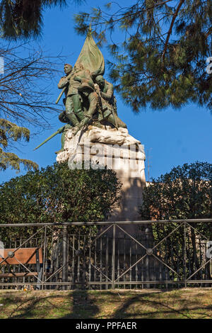 MADRID, ESPAGNE - 22 janvier 2018 : Monument au général Vara de Rey et les Héros de Caney dans Ville de Madrid, Espagne Banque D'Images