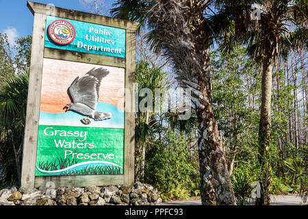 West Palm Beach Florida,Grassy Waters nature Preserve Wetlands Ecosystem,public Utilities Department Land,FL180212139 Banque D'Images