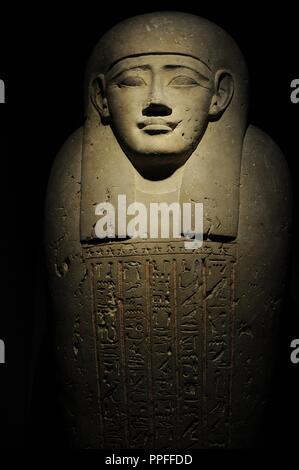 L'art égyptien Sarcophage de Thut-nakht. C. 200 av. de l'Égypte ptolémaïque. Carlsberg Glyptotek Museum. Copenhague. Le Danemark.. Banque D'Images