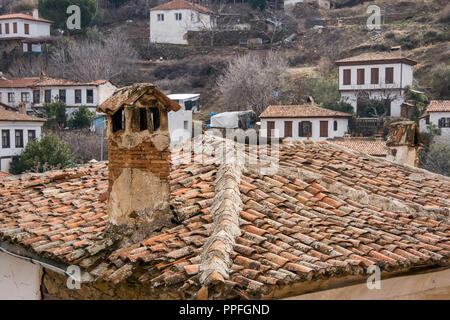 Vue sur toits du village de Sirince dans la région d'Izmir, Turquie Banque D'Images