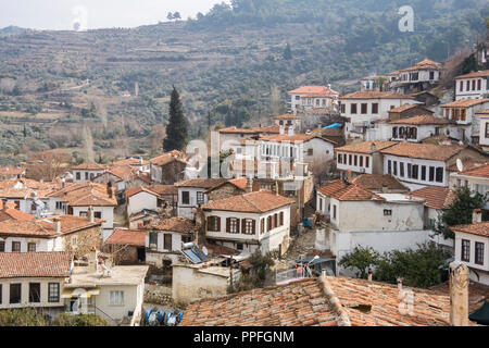 Vue sur toits du village de Sirince dans la région d'Izmir, Turquie Banque D'Images