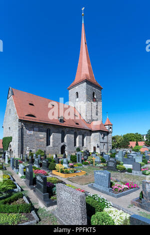 La fin de l'église-halle gothique St Veit, Ottensoos, Middle Franconia, Bavaria, Germany Banque D'Images