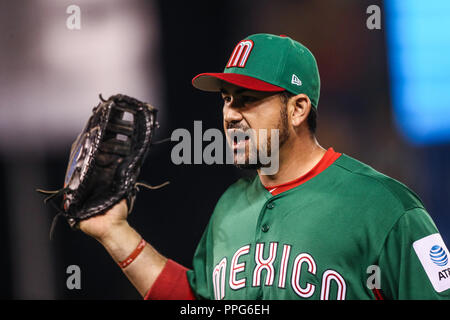 Adrian Gonzalez de Mexico, durante el partido de Italia vs Mexique del torneo Clásico Mundial de Beisbol 2017 en el Estadio de Charros de Jalisco. Guad Banque D'Images