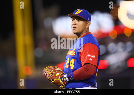 Miguel Cabrera, durante el partido Mexique contre le Venezuela, World Baseball Classic en estadio Charros de Jalisco en Guadalajara, Mexique. Marzo 12, 2017. ( Banque D'Images