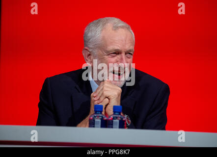 Leader syndical, Jeremy Corbyn, lors de la conférence du parti travailliste à Liverpool Banque D'Images