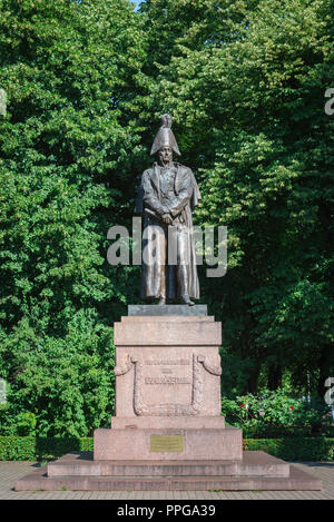 Michael Barclay de Tolly, statue du maréchal russe Michael Andreas Barclay de Tolly dans l'Esplanade Park à Riga, Lettonie. Banque D'Images