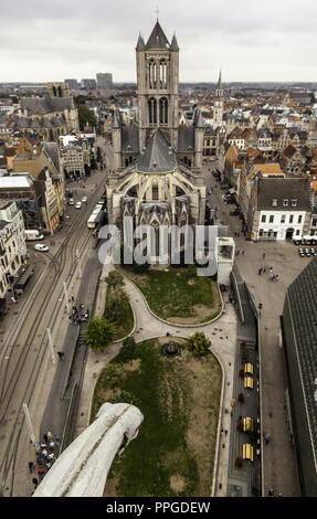 Vue de Gand à partir de la hauteur, détail de la Belgique, du tourisme Banque D'Images