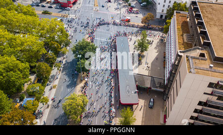 Vue aérienne de Marathon de Berlin 2018, Berlin, Allemagne Banque D'Images