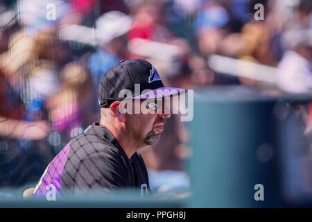 Walt Weiss manager de Rocheuses ,durante el juego entre Arizona vs Colorado en el l'entraînement de printemps, de las Ligas Mayores del Beisbol, estadio Rivière Salée Banque D'Images