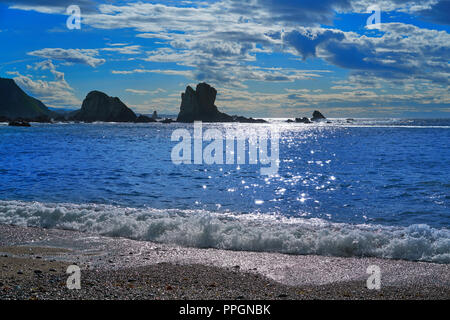 Playa del Silencio en Cudillero Asturies d'Espagne Banque D'Images