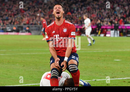 Sandro Wagner (Bayern Munich), déçu, frustré, déçu, frustré, découragé, cris pour objectif manqué de chance, de l'action. Le football 1. 5.Bundesliga, journée, journée05, Bayern München M) - FC Augsburg (A) 1-1, le 25.09.2018 dans Muenchen ALLIANZARENA, DFL RÈGLEMENT INTERDIT TOUTE UTILISATION DE PHOTOGRAPHIE COMME DES SÉQUENCES D'IMAGES ET/OU QUASI, Vidéo | dans le monde entier Banque D'Images