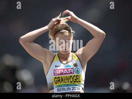 Berlin, Deutschland. 09Th Aug 2018. Louisa GRAUVOGEL (GER) heptathlon saut en hauteur, le 09.08.2018 Championnats d'Europe d'athlétisme 2018 à Berlin/Allemagne à partir de 06.08. - 12.08.2018. Utilisation dans le monde entier | Credit : dpa/Alamy Live News Banque D'Images