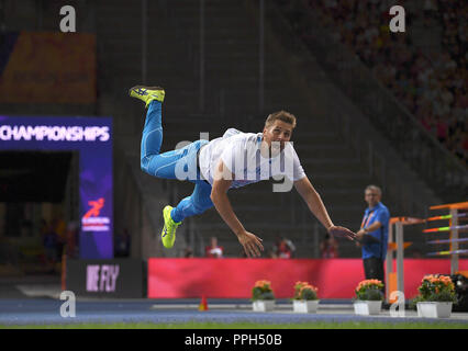 Berlin, Deutschland. 09Th Aug 2018. Antti RUUSKANEN, FIN, action, volant par l'air, saut. Javelot finale des hommes, le 09.08.2018 Championnats d'Europe d'athlétisme 2018 à Berlin/Allemagne à partir de 06.08. - 12.08.2018. Utilisation dans le monde entier | Credit : dpa/Alamy Live News Banque D'Images