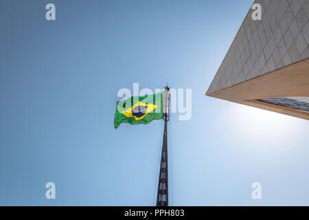 Drapeau du Brésil - Brasilia, District Fédéral, Brésil Banque D'Images