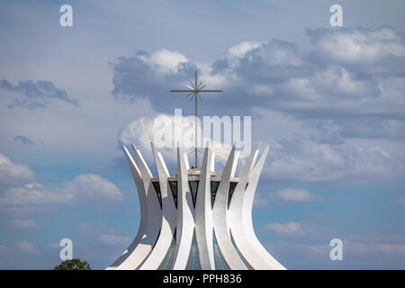 Brasilia, Brésil - Aug 26, 2018 Détail de la cathédrale : Brasilia - Brasilia, Brésil Banque D'Images