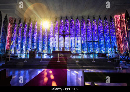 Santuario Dom Bosco intérieur - Brasilia, District Fédéral, Brésil Banque D'Images