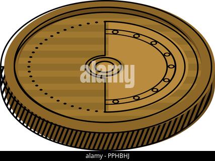 L'icône de pièce de cuivre isolé Illustration de Vecteur
