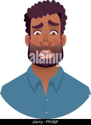 African American man. Portrait d'homme africain illustrations vectorielles. Black Man's face émotionnelle. Illustration de Vecteur