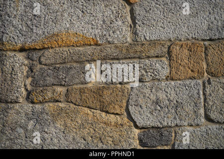 Pierre de granit martelé bush mur de maçonnerie de la Galice, Espagne Banque D'Images