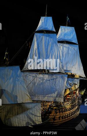 Warship Vasa. Construite entre 1626-1628. L'échelle 1:10. Dix voiles ensemble. C'est 6,93 m de long et 4,75 m de haut. Stockholm. La Suède. Musée Vasa. Banque D'Images