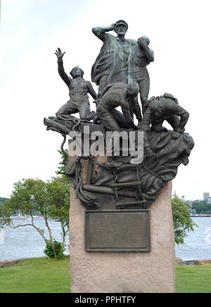 La Norvège. Oslo. Bygdoy. Monument aux marins des navires marchands transportant des marchandises pendant la Seconde Guerre mondiale. Par Joseph Grimeland (1916-2002). Banque D'Images