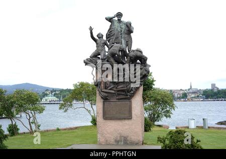 La Norvège. Oslo. Bygdoy. Monument aux marins des navires marchands transportant des marchandises pendant la Seconde Guerre mondiale. Par Joseph Grimeland (1916-2002). Banque D'Images