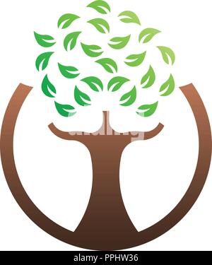 Arbre vert, de l'environnement logo Vector Illustration de Vecteur