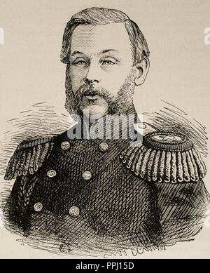 Dmitry Milyutin (1816-1912). Le Maréchal russe et ministre de la guerre. La gravure à l'espagnol et l'American Illustration, 1877. Banque D'Images